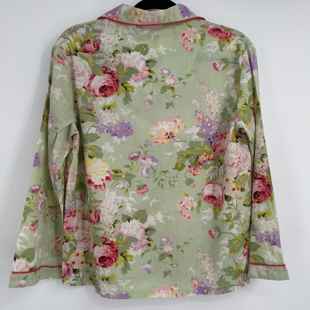 Mahogany Bridgette Green Floral Button Down Nightshirt‎ Pajama Top Small NWT - Picture 7 of 10